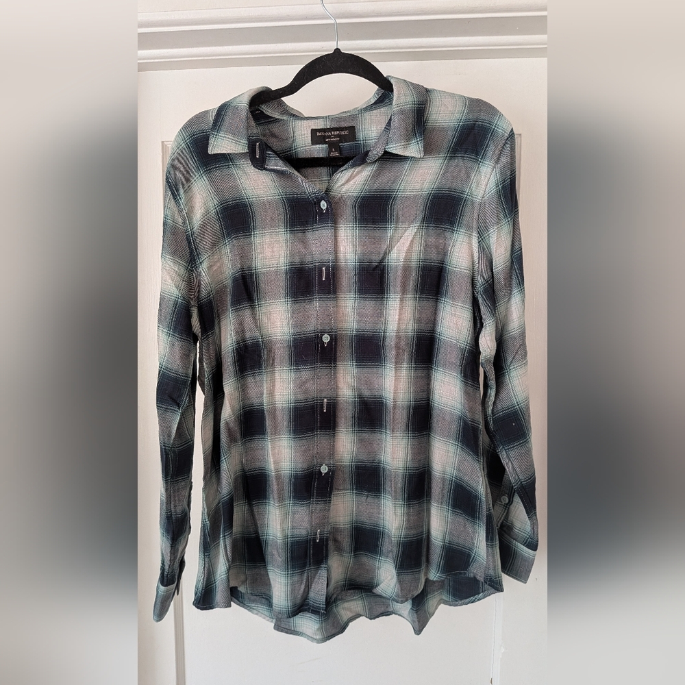 Women's Plaid Shirt - Blue and Black